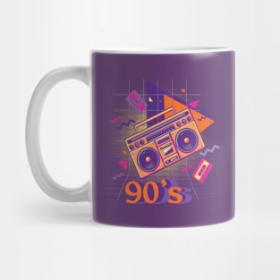 Orange boombox with cassette Mug